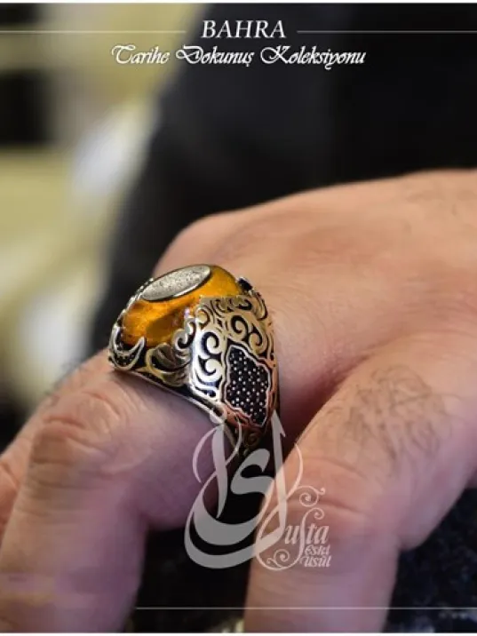 İslam Usta Tasarımı Bahra Gümüş Erkek Yüzük