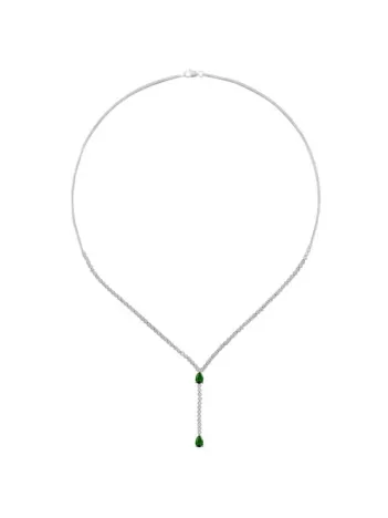 Lena Zümrüt Taşlı Bayan Gümüş Kolye