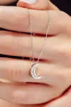 Kadın Gümüş Kolye - Swarovski Taşlı Zirconia Ay Motifli Kadın Kolye Kadın Gümüş Kolye - Swarovski Taşlı Zirconia Ay Motifli Kadın Kolye