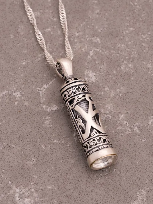 Hz.Muhammed Yazılı Bayan Gümüş Muska Cevşen Kolye