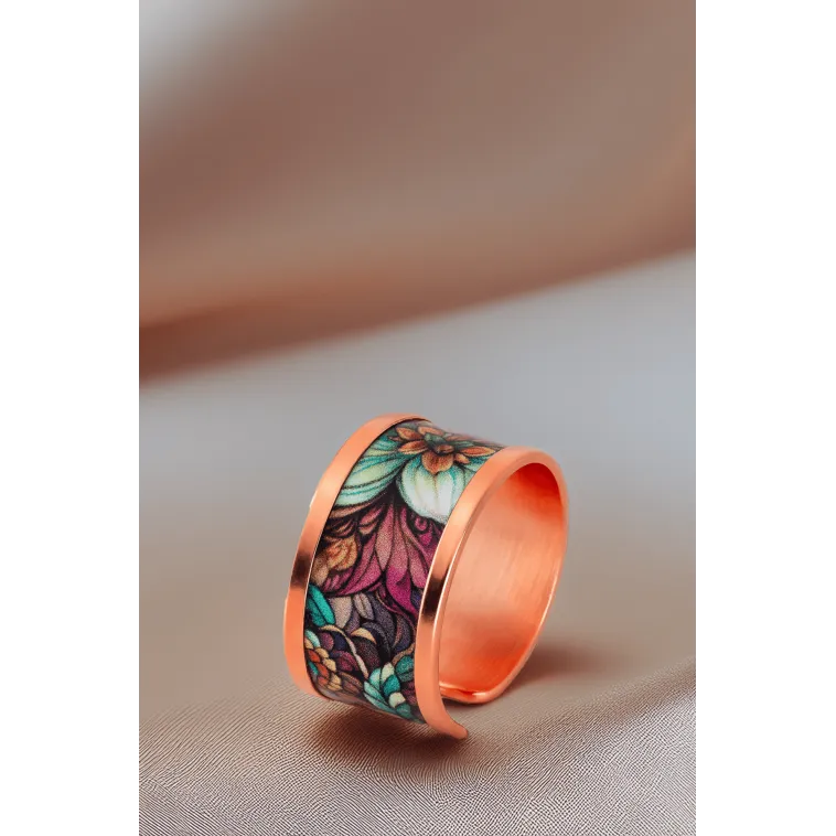 Kadın Bakır Bileklik Yüzük Set - Ahri Model Özel Baskı Metal Kutu Ve Kuvars Taşı Kadın Bakır Bileklik Yüzük Set - Ahri Model Özel Baskı Metal Kutu Ve Kuvars Taşı