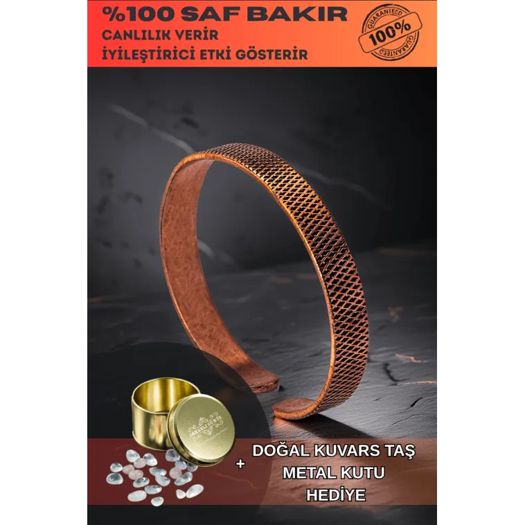 Erkek Kadın Bakır Bileklik - Yatay Çizgili Erkek Kadın Bileklik Bilezik Erkek Kadın Bakır Bileklik - Yatay Çizgili Erkek Kadın Bileklik Bilezik