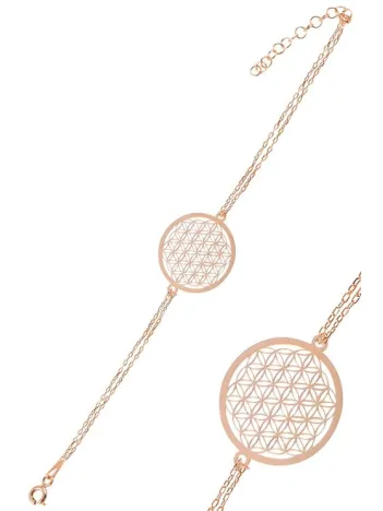 Rose Yaşam Çiçeği Model 2 Kadın Gümüş Bileklik GBLYSMCCGM2-ROS