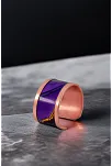 Kadın Bakır Bileklik Yüzük Set - Laura Model Özel Baskı Metal Kutu Ve Kuvars Taşı