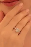 Kadın Gümüş Yüzük - Süreyya Baget Taşlı Kare Model Kadın Yüzük