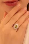 Kadın Gümüş Yüzük - Damla Model Zultanit Taşlı Baget Süslemeli Rodyumlu Kadın Yüzük Kadın Gümüş Yüzük - Damla Model Zultanit Taşlı Baget Süslemeli Rodyumlu Kadın Yüzük