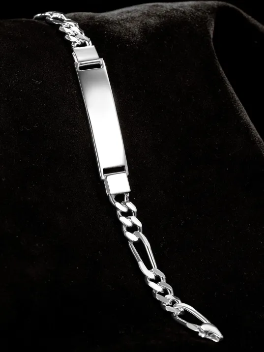 Erkek Gümüş Bileklik - İsim Yazılabilir Figaro Zincirli Erkek Künye Bileklik Erkek Gümüş Bileklik - İsim Yazılabilir Figaro Zincirli Erkek Künye Bileklik