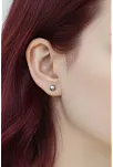 Kadın Gümüş Küpe - 5 mm 925 Ayar Gümüş Top Küpe