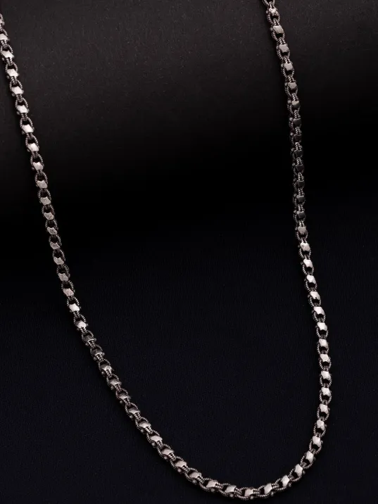 Erkek Gümüş Kolye - 3mm Pullu Arnavut Zinciri Gümüş Kolye