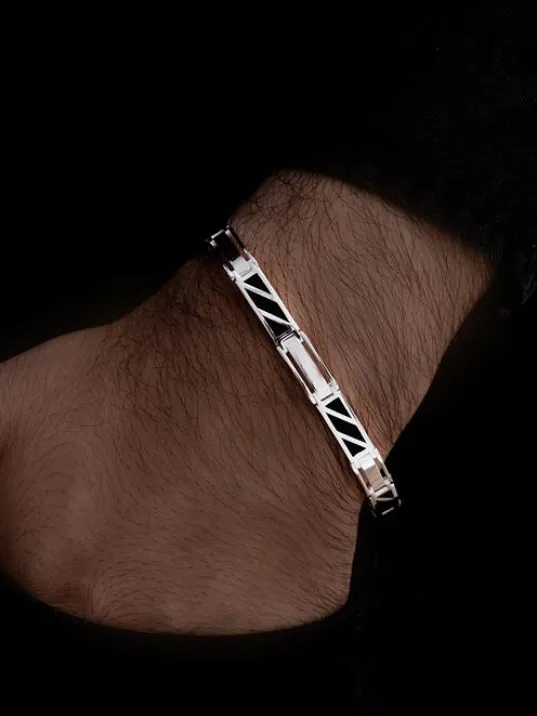 Modern Tasarım Erkek Gümüş Bileklik Künye Modern Tasarım Erkek Gümüş Bileklik Künye