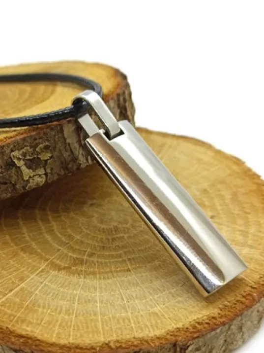 Ottoman Çelik Çubuk Deri Kolye Erkek DKLGMSDBLOK