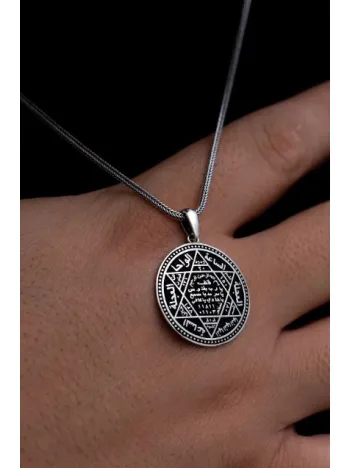 Hz. Süleyman Mührü Erkek Gümüş Kolye