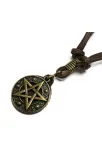 Pentagram Yıldız Erkek Deri Kolye Pentagram Yıldız Erkek Deri Kolye