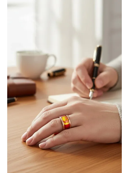 Kadın Bakır Yüzük - Sun Love Model Özel Baskı Ayarlanabilir Yüzük