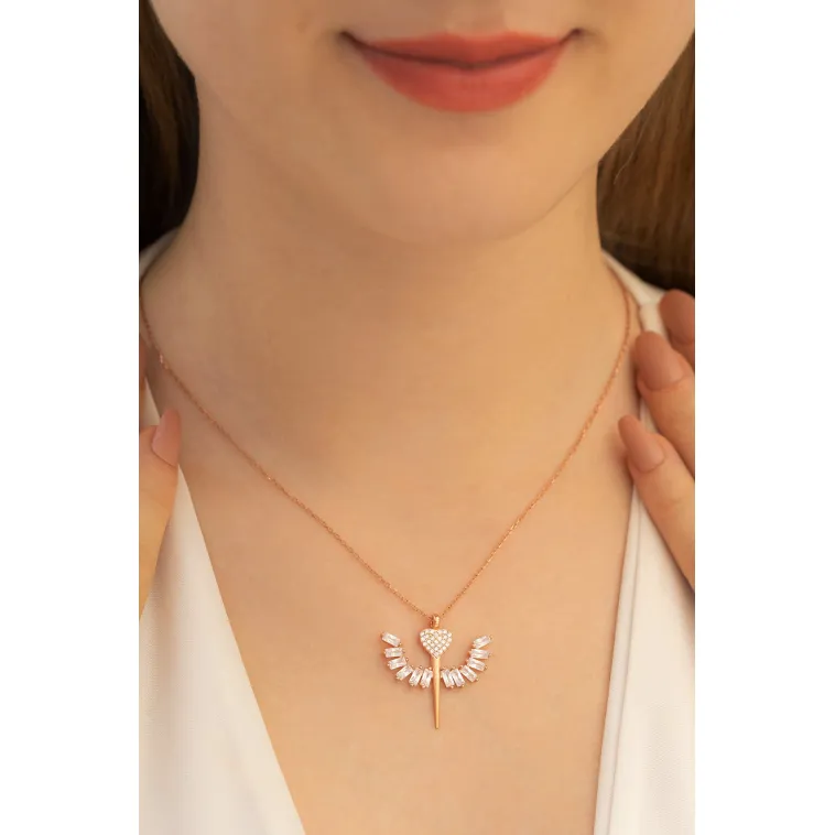 Kadın Gümüş Kolye - Zirkon Taşlı Rose Kalpli Mikailin Kılıcı Model 2 Kadın Gümüş Kolye Kadın Gümüş Kolye - Zirkon Taşlı Rose Kalpli Mikailin Kılıcı Model 2 Kadın Gümüş Kolye