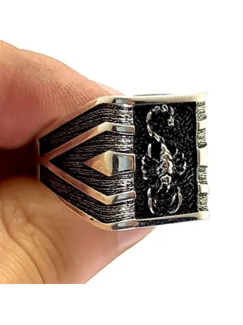 Akrep Erkek Erkek Gümüş Yüzük