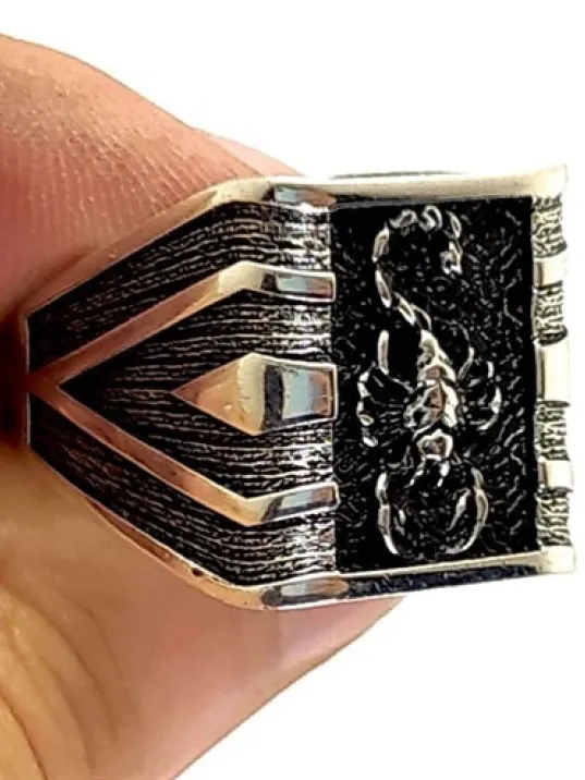 Akrep Erkek Erkek Gümüş Yüzük