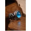 Blue Topaz Aqua Marin Taşlı Kubbe Model Yanı Teşkilat-ı Mahsusa İşlemeli Erkek Gümüş Yüzük Blue Topaz Aqua Marin Taşlı Kubbe Model Yanı Teşkilat-ı Mahsusa İşlemeli Erkek Gümüş Yüzük