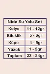 Nida Bayan Zirkon Taşlı Gümüş Su Yolu Set - Kolye, Bileklik, Küpe, Yüzük