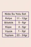 Nida Bayan Zirkon Taşlı Gümüş Su Yolu Set - Kolye, Bileklik, Küpe, Yüzük Nida Bayan Zirkon Taşlı Gümüş Su Yolu Set - Kolye, Bileklik, Küpe, Yüzük