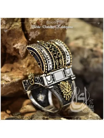 İslam Usta Tasarımı Himaye Gümüş Erkek Yüzük