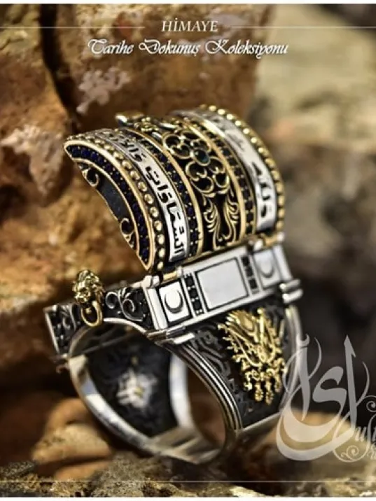 İslam Usta Tasarımı Himaye Gümüş Erkek Yüzük