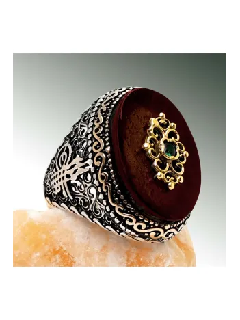 Tuğralı Otantik Tasarım  Erkek Gümüş Yüzük