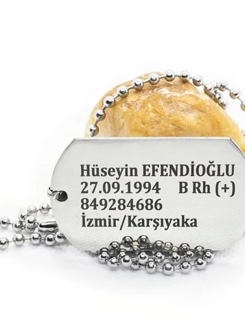 Asker Künyesi Paslanmaz Çelik Kolye Zincir