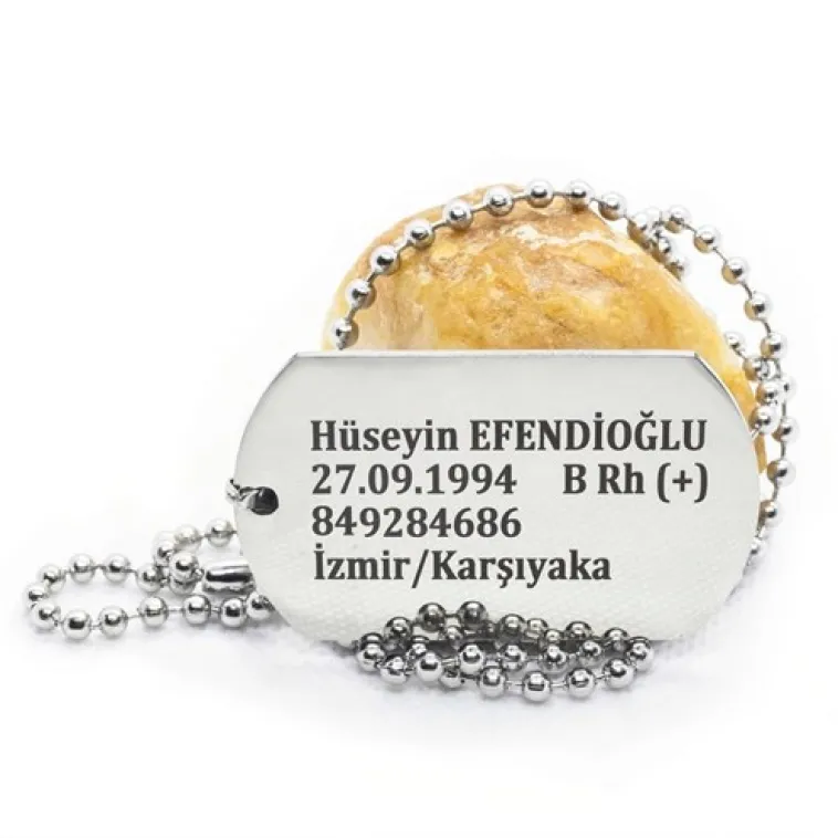Asker Künyesi Paslanmaz Çelik Kolye Zincir Asker Künyesi Paslanmaz Çelik Kolye Zincir