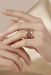 Kadın Bakır Yüzük - Natasha Model Özel Baskı Metal Kutu Ve Kuvars Taşı