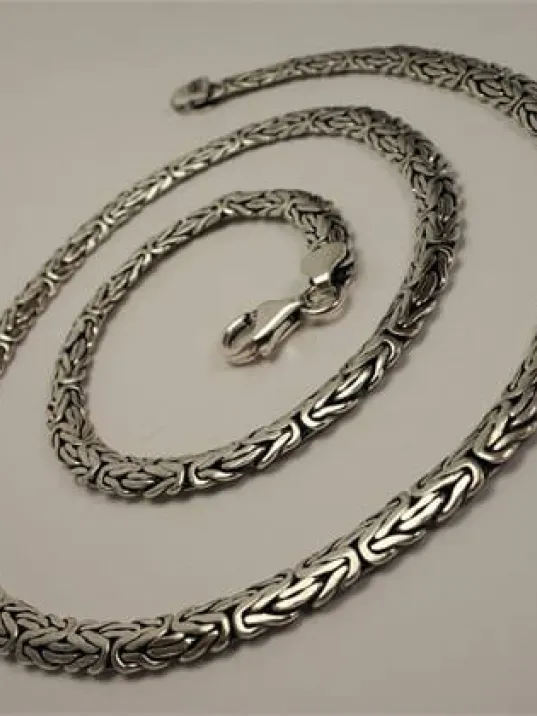 Gümüş Erkek Kral Zincir Kolye 3,5mm Orta Kalınlıkta