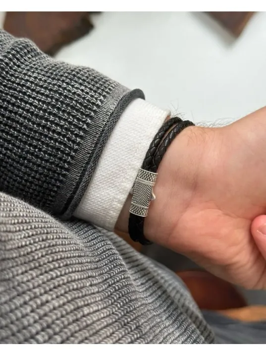 Erkek Bileklik - Deri Erkek Bileklik - Taşlı Erkek Bileklik - Snake Model