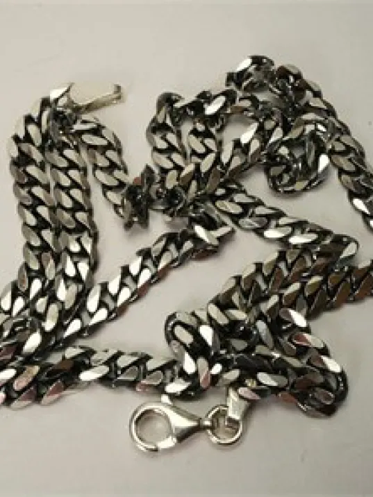 OKSİTLİ GURMET ERKEK GÜMÜŞ KOLYE ZİNCİR İNCE MOD