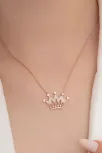 Zirkon Taşlı Rose Renk Kalpli Kral Tacı Kadın Gümüş Kolye GKLKRLTCIM1-ROS Zirkon Taşlı Rose Renk Kalpli Kral Tacı Kadın Gümüş Kolye GKLKRLTCIM1-ROS