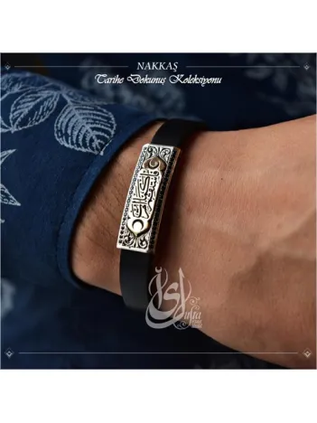 İslam Usta Tasarımı Nakkaş Bileklik Gümüş Erkek Bileklik