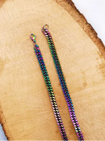 Gurmet Renkli Çelik Erkek Kolye İnce Model