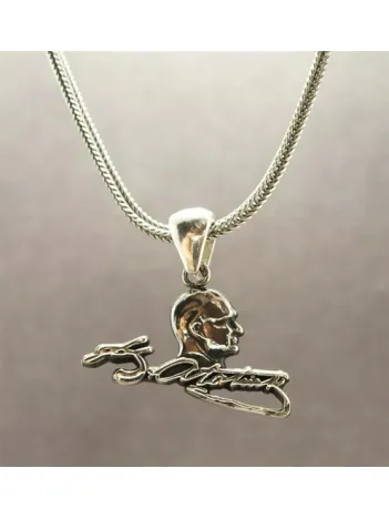 Gümüş Atatürk İmzalı Erkek Zincir Kolye