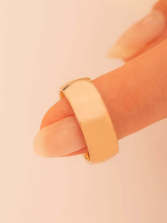 Erkek Gümüş Yüzük - 925 Ayar Düz Bombeli Rose Gümüş Alyans Yüzük Erkek Gümüş Yüzük - 925 Ayar Düz Bombeli Rose Gümüş Alyans Yüzük