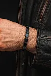Erkek Kadın Doğal Taş Bileklik - Siyah Hematit Doğal Taşlı Yeşil Makrome Model Unisex Bileklik
