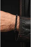 Erkek Kadın Doğal Taş Bileklik - Siyah Hematit Doğal Taşlı Makrome Gotik Tarz Model Unisex Bileklik