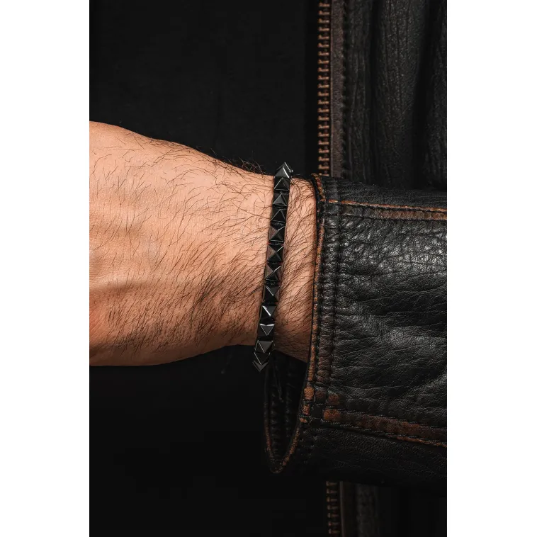 Erkek Kadın Doğal Taş Bileklik - Siyah Hematit Doğal Taşlı Makrome Gotik Tarz Model Unisex Bileklik Erkek Kadın Doğal Taş Bileklik - Siyah Hematit Doğal Taşlı Makrome Gotik Tarz Model Unisex Bileklik