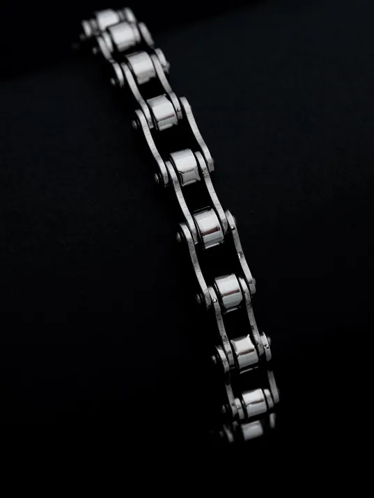 Erkek Çelik Bileklik - Motosiklet Bisiklet Zinciri Erkek Çelik Bileklik Ince Model