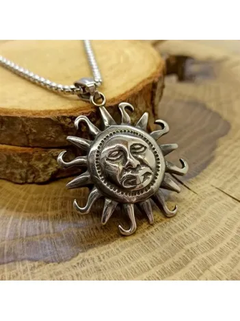 Güneş Figürlü Paslanmaz Çelik Erkek Kolye CKLGMSGUNES