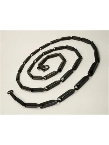 Çelik Erkek Kolye Zincir Metalik Siyah Renkli Model