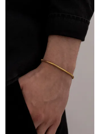 Erkek Çelik Bileklik - Altın Kaplama Sarp Model Erkek Bileklik