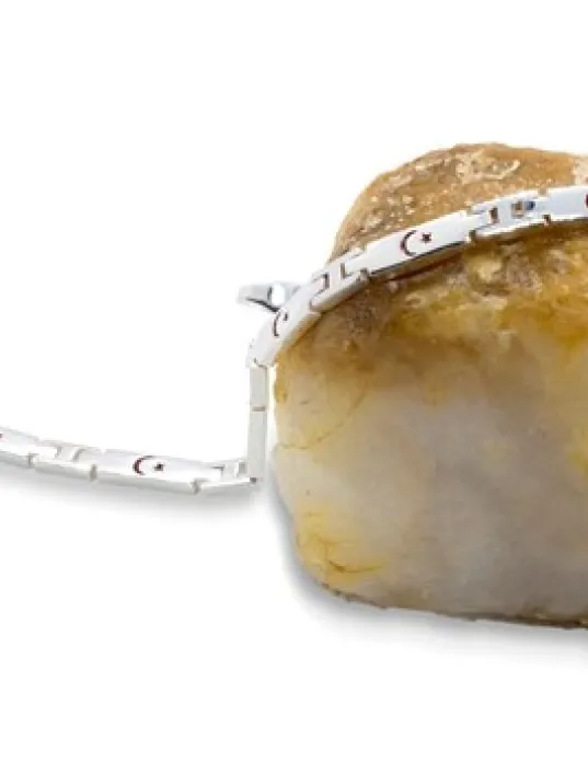 Ay Yıldız İşlemeli Gümüş Erkek Bileklik Künye