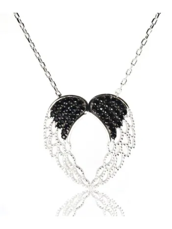 Gümüş Bayan Melek Kanadı Kolye Orta Boy