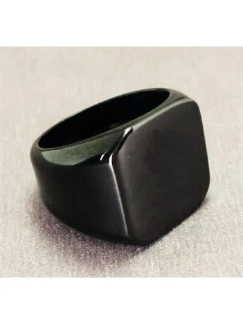 Siyah Yazı Yazılabilen Çelik Erkek Yüzük