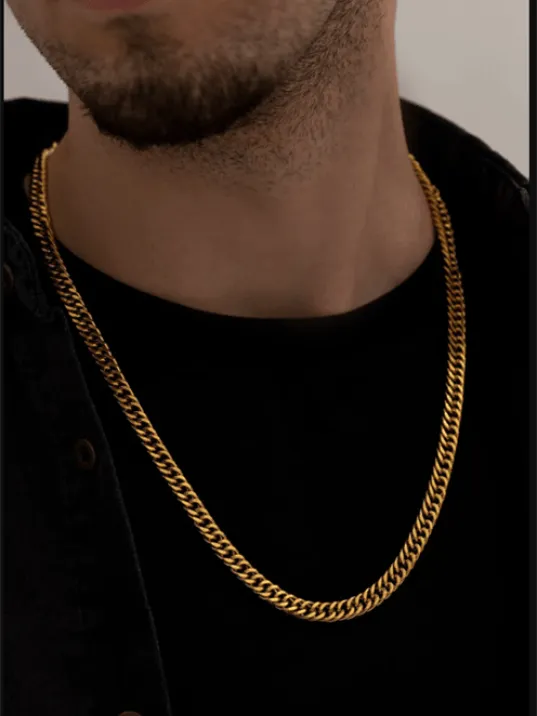 Erkek Kolye - Gurmet Model Erkek Çelik Kolye - Altın Renk - 7 Mm Kalınlık - Paslanmaz Çelik-Gold Erkek Kolye - Gurmet Model Erkek Çelik Kolye - Altın Renk - 7 Mm Kalınlık - Paslanmaz Çelik-Gold