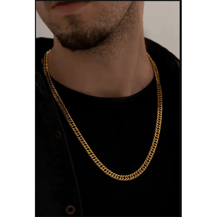 Erkek Kolye - Gurmet Model Erkek Çelik Kolye - Altın Renk - 7 Mm Kalınlık - Paslanmaz Çelik-Gold Erkek Kolye - Gurmet Model Erkek Çelik Kolye - Altın Renk - 7 Mm Kalınlık - Paslanmaz Çelik-Gold